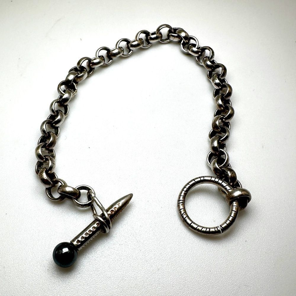 Unisex thick cable link‎ sterling silver bracelet!